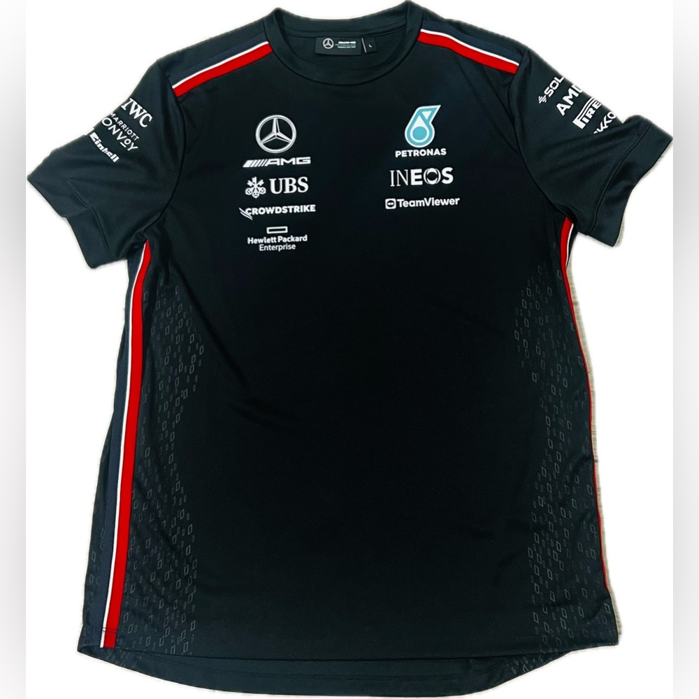 F1 Lewis Hamilton Jersey Black Large Excellent Condition 23” Pit to Pit